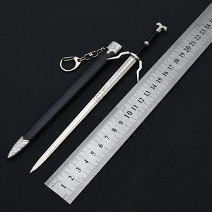2025热卖巫师<span class=keywords><strong>3</strong></span>野猎杰洛特的野兽剑22厘米全金属护套锌合金玩具剑钥匙扣书桌装饰 - Product Image 2