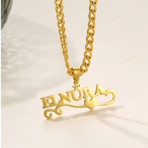 Nuova collana con nome personalizzato del nord in acciaio inossidabile con nome personalizzato della fabbrica di gioielli di moda con corona d'amore collane pendenti da donna - Product Image 4