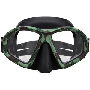 Cadre camouflage Lentille trempée 85cc masque de plongée en apnée à faible volume masque de plongée sous-marine Camouflage lunettes de plongée