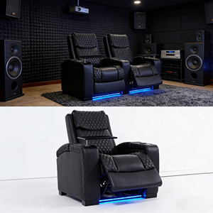 シネマオフィスチェア ゼロ・グラビティ リビングルームリクライナー シングルホームシアター用 パワーラグジュアリーモダンレザー電動リクライニングソファ - Product Image 2