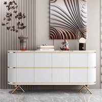 Meuble de Rangement Haut de Gamme pour Salon et Salle à Manger, Plateau en Pierre, Idéal pour Villa et Appartement - Offre Spéciale