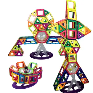 68件136件/套DIY儿童3d教育积木玩具套装瓷砖积木玩具