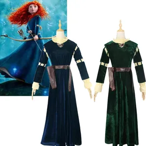 Merida Cosplay – robe de princesse pour femme adulte, tenue longue pour fête d'halloween, carnaval, scène