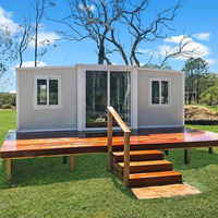 Maison conteneur préfabriquée extensible de 20 pieds et 40 pieds, café modulaire à vendre, bâtiment à 2 étages, maison conteneur maritime extensible