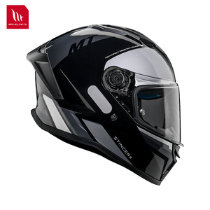 หมวกกันน็อคมอเตอร์ไซค์ MT Helmets รุ่น STINGER 2 หมวกกันน็อคแบบเต็มใบ ดีไซน์กราฟิกสีดำ  พร้อมแผ่นบังแดดใส ได้รับมาตรฐาน ECE  ระบบปลดเร็ว - Product Image 6