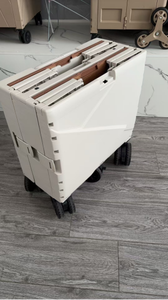 <span class=keywords><strong>Chariot</strong></span> de rangement pliable en plastique <span class=keywords><strong>avec</strong></span> roues pour le transport et les voyages, utilisable comme table de rangement ou <span class=keywords><strong>chariot</strong></span> de courses - Product Image 3