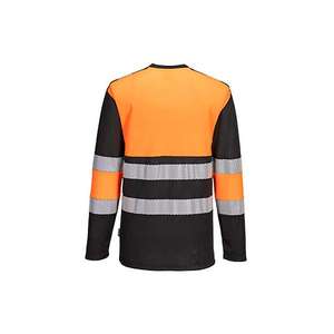 Portwest-PW312OBRXXXL PW3 Hi-Vis เสื้อยืดผ้าฝ้ายสวมใส่สบาย Class 1สีส้ม/ดำ-5036108391127 HI-VIS ชุดทำงาน - Product Image 2