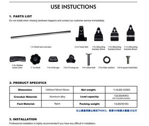 Barres de <span class=keywords><strong>toit</strong></span> en alliage d'aluminium de 120 cm, 2 pièces, rails transversaux avec porte-bagages, porte-vélos pour voitures, <span class=keywords><strong>barre</strong></span> de <span class=keywords><strong>toit</strong></span> latérale par côté - Product Image 5