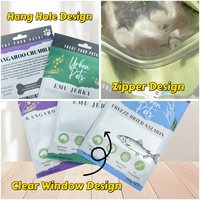 Sachet d'emballage personnalisé pour aliments lyophilisés pour chiens et chats, sac de rangement refermable à fermeture éclair pour friandises pour animaux, pochette alimentaire verticale pour animaux de compagnie