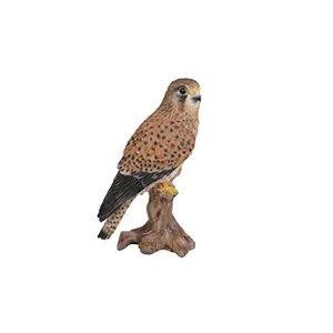 Vivid Wild Birds Arts Kestrel Standing on Tree Trunk Ornament Home and Garden Decoration for Sale