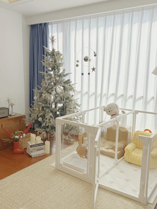 Parc pour animaux de compagnie moderne, sûr, pliable et transparent en plastique, avec motif animal, pour une utilisation en intérieur, pour petits chiens - Product Image 4