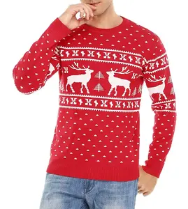 カスタムFNJIAクリスマスセーターメンズニットジャカードジャンパークリスマスジャンパー醜いクリスマスセーターメンズセーター