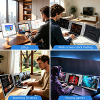 Extenseur d'écran double portable, double moniteur 18,5 pouces 1080P FHD, grand écran IPS, moniteur vif pour ordinateur portable, usage professionnel, Windows, Mac