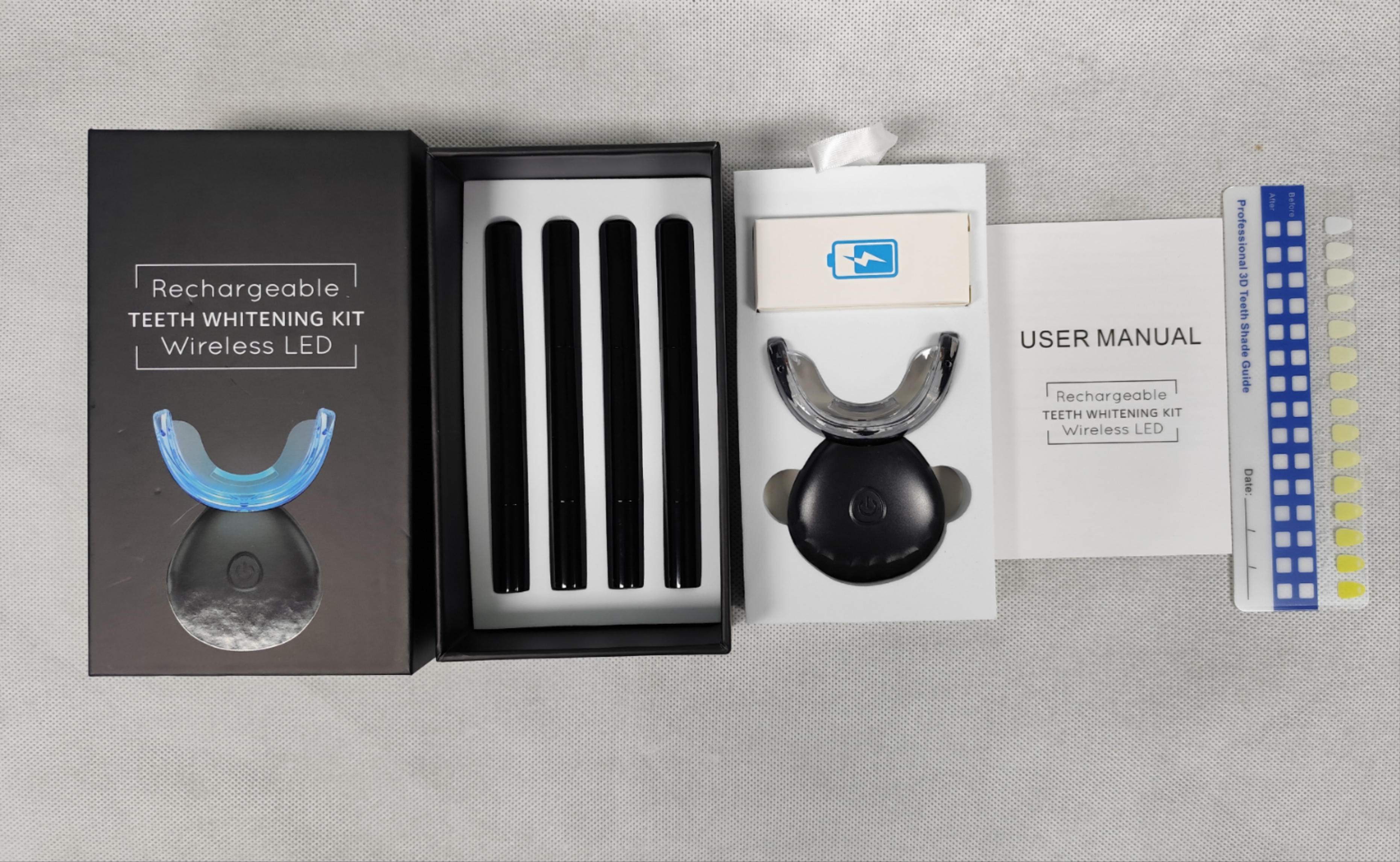 Lámpara LED negra de 32 piezas (luz roja y azul)