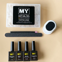 MyBeautyNails Kit de système d'extension de pointe d'ongle, couverture complète Gel doux après Gel X pointes d'ongle et Kit de Gel de colle