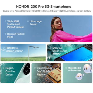 Nuevo Teléfono Móvil Original Honor 200 Pro, Pantalla OLED de 6.78 Pulgadas y 120Hz, Snapdragon 8s Gen 3, Batería de 5200mAh, NFC, 5G - Product Image 5