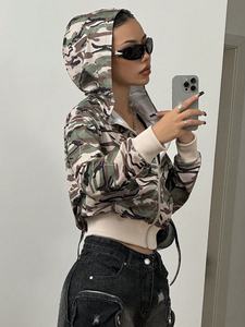 <span class=keywords><strong>Sudadera</strong></span> con capucha de algodón para mujer, con cremallera completa, estampado casual de tiburón Bapees, camuflaje <span class=keywords><strong>azul</strong></span> <span class=keywords><strong>claro</strong></span> y rosa, para invierno - Product Image 6