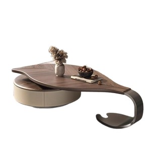 Mesa de Café em Madeira Sólida, Mesa de Chá de Luxo em Forma de Folha Italiana para Casa de Alto Padrão - Product Image 4