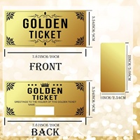 Billet Doré avec Enveloppe et Autocollants – Carte à Gratter pour Révéler des Cadeaux Surprise, Certificats et Billets pour Anniversaire, Mariage, Concert