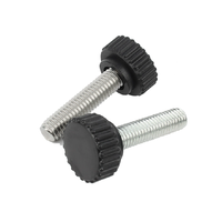 Factory Price 1/4" 3/8" 5/16" M3 M4 M5 M6 M8 M10 Plastic Thumb Screws Round Head Knurled Grips Screws Black Thumb Knob Screws