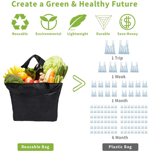 पर्यावरण के अनुकूल नायलॉन धो सकते हैं टिकाऊ ढोना किराने rpet foldable शॉपिंग बैग - Product Image 4