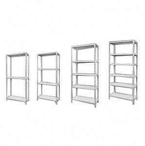 מותאם אישית לבן מתכת מתלה מדף מחוררת זווית מדפי מדף 5 שכבה זווית פלדה מדף מדפי עבור מחסן - Product Image 1