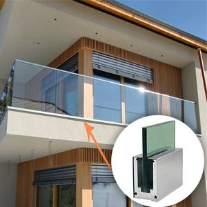 Balcones de barandilla para <span class=keywords><strong>terraza</strong></span>, barandilla de vidrio sin marco, Canal en u de aluminio, 12-20mm - Product Image 5