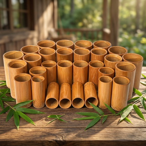 Frische, Naturfarbene Rohe Bambusröhren zum Reiskochen - Product Image 2