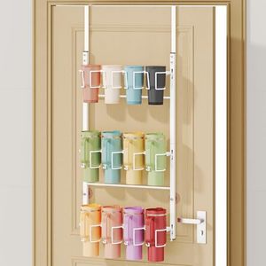 Multi Layer <b>Door</b> <b>Storage</b> <b>Rack</b> 3 Tier No Drilling Required Kitchen Cabinet Cup Holder Organizer For Stanley Cups Home Use - Product Image 2