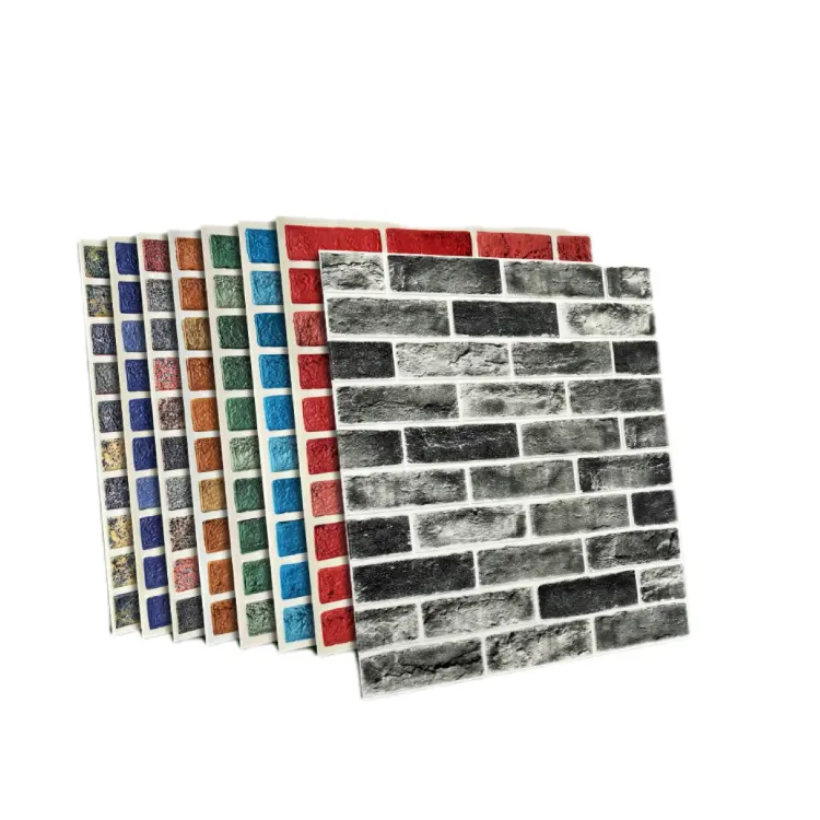PE material brick pattern wholesale price cheap 3d foam wall sticker