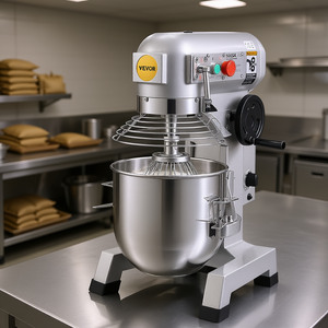 Mélangeur alimentaire commercial Vevor, bol en acier inoxydable de 15 litres, 3 vitesses réglables, équipement de boulangerie - Product Image 2