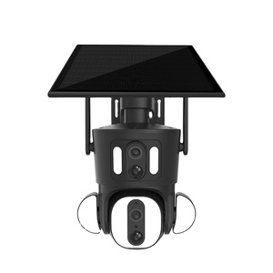 9 wát ống kính kép CCTV Camera chuyển động của con người theo dõi 4 gam Wifi Kép len liên kết IP PTZ camera với năng lượng mặt trời hệ thống bảng điều khiển - Product Image 1