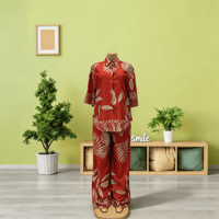 Ensemble de pyjama brodé floral pour femme, manches longues, col à revers, 4 couleurs, tenue de nuit boutonnée pour femme, personnalisable pour la vente en gros