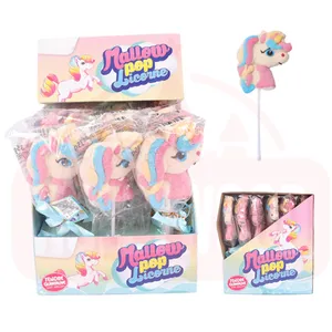 Holeywood 4D licorne naturelle forme de Pâques guimauve sucette arrosage à la bouche fruits mélangés doux Halal boîte de bonbons sucre aromatisé