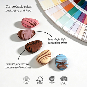 Esponja <span class=keywords><strong>de</strong></span> Maquillaje Mini para Dedos, Doble Color Mármol, Aplicador Cosmético para Ojos y Nariz, 360 Grados - Product Image 1