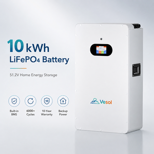 Vesol 200Ah 10kWh 51.2V LiFePO4เก็บพลังงานแสงอาทิตย์ติดผนังบ้านสำรองแบตเตอรี่แยกระบบป้องกัน IP54 ce/<span class=keywords><strong>cb</strong></span>/emc UN38.3 - Product Image 1