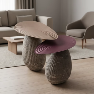 Ensemble de tables <span class=keywords><strong>d</strong></span>'appoint Wabi-Sabi en marbre naturel à motif ondulé - Plateau à motif ondulé pour salon de thé, <span class=keywords><strong>atelier</strong></span> indépendant et <span class=keywords><strong>atelier</strong></span> de poterie - Product Image 4