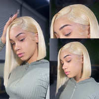 Perruque Bob Lace Front 13x4 Couleur Naturelle Cheveux Remy Cheveux Bruts du Vietnam Lisses Comme des Baguettes Courte Densité 180% Sans Colle Petite Grande Taille