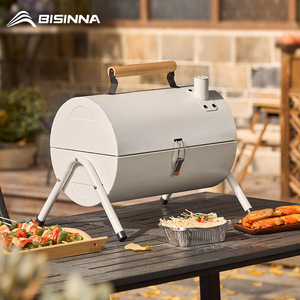 Charcoal Grill For Outdoor Camping Metal One Piece 4kg With Wooden Handle And Stand - Product Image 2