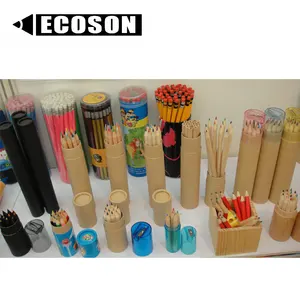 12PK matite colorate in legno naturale tubo di carta Mini disegno matite colorate naturali matite da colorare 12 Set