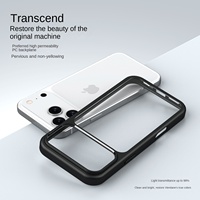 Coque de téléphone portable neutre pour iPhone 16, TPU+PC, design antichoc, protection contre les chutes, protection de l'appareil photo, support