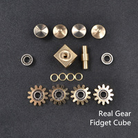 Jouet EDC en métal de haute qualité avec étui de transport, équipement réel, en laiton pur, Fidget Spinner Cube