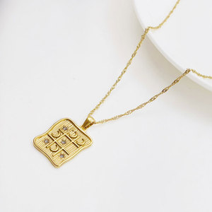 Joyería de acero inoxidable de moda, diseño personalizado, cadena de eslabones de acero inoxidable, cadena chapada en oro para mujer, Collar personalizado - Product Image 2