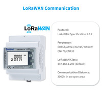 Compteur d'énergie intelligent certifié MID UL Eastron SDM630MCT-LR, fonctionnant avec CT, LoRaWAN, triphasé, rail DIN, compteur électrique