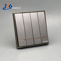 Interruptor Circular Dorado de Una Vía y Dos Posiciones, 10A, Material de PC, 220-250V, Certificado CE