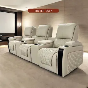 Custom home theater sofa leather reclining seat theater power VIP seats electric recliner chair
