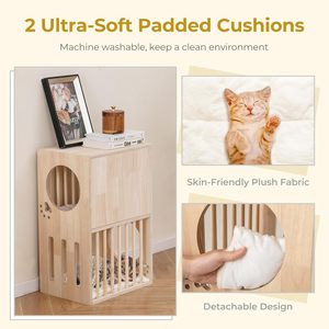 Nightstand <strong>Cat</strong> House 12-inch Narrow End Table Living Room with Shelf, Storage and <strong>Cat</strong> <strong>Hideaway</strong> for Couch, Chair, Bedside. - Product Image 5