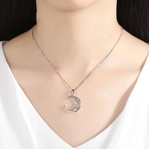 Venta <span class=keywords><strong>al</strong></span> por mayor colgante de plata 925 te amo <span class=keywords><strong>sol</strong></span> Luna Collar para los amantes - Product Image 4