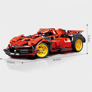 셈보 블록스 풀백 장난감 자동차 1:18 스포츠카 모델 조립 수집용 전시품 (자동차 애호가용) 맞춤형 브릭 장난감 - Product Image 1