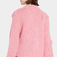 Cardigan Femme Tricoté à la Machine Modèle Designer Personnalisé 2023 Hiver Décontracté 100% Cachemire Col en V Manches Longues Coupe Ample